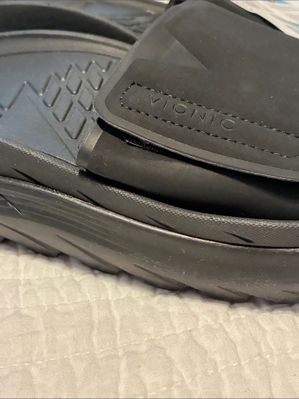 Vionic Men's Black Slide Sandals with Adjustable Strap NWT 7.5 M 9 W - Picture 7 of 13